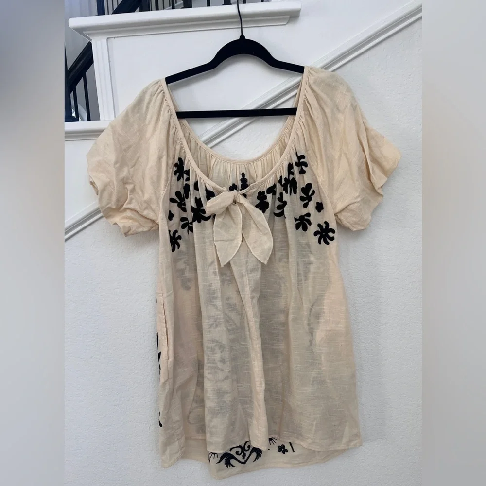 SOLD. FREE PEOPLE Embroidered Mini Dress - Picture 3 of 5